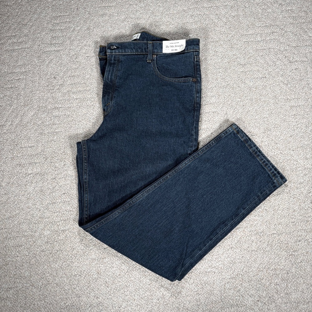 Abercrombie NWT Ultra High Rise 90s Straight Dark Wash Jeans 16